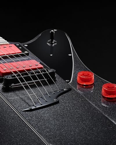 WestCreek Mirage Solid Body Electric Guitar, Mahogany Body, Maple Neck, Ebony Fretboard, Rounded End Frets, Bone Nut, 24 Frets (Black)