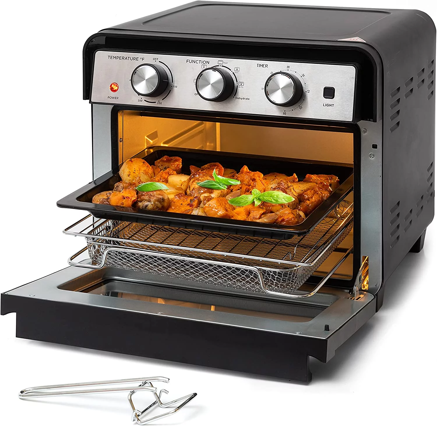 YINCHEN Air Fryer Oven, 6-in-1 Toaster Oven 23 Quart, Airfryer Toaster Oven For Roast, Bake, Broil, Stainless Steel Accessories Included