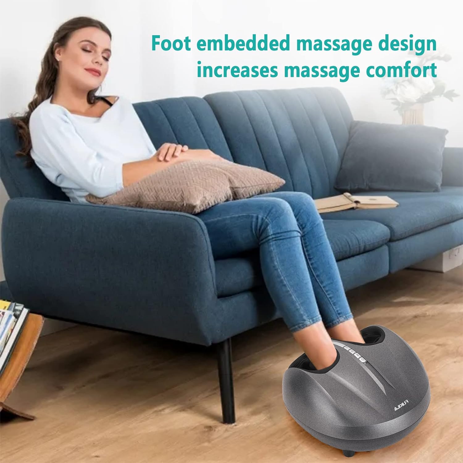Foot Massager Machine with Soothing Heat and Air Compression,Shiatsu Foot Massage Deep Kneading Therapy, Adjustable Intensity Relax Settings