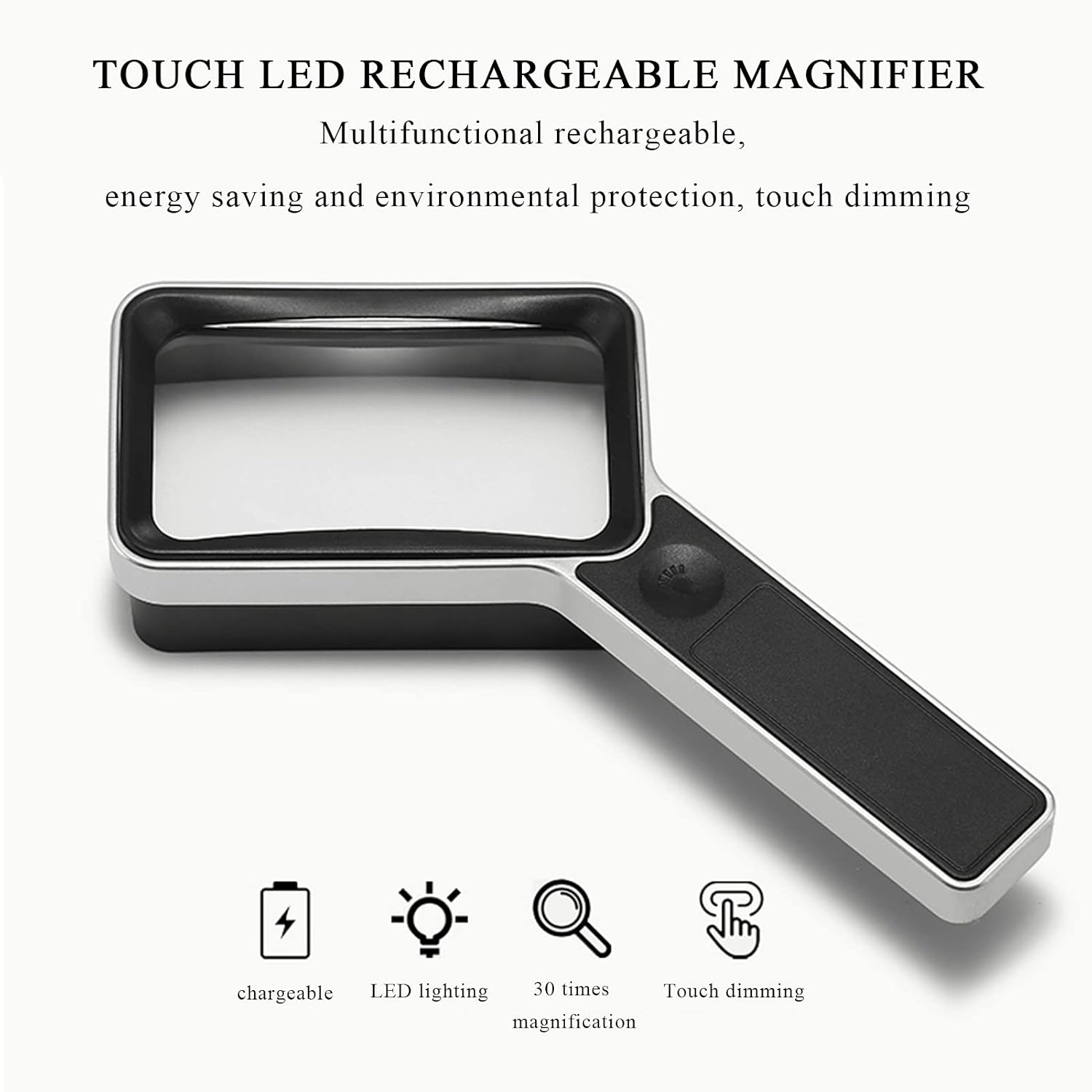 Magnifying Glasses with Light and Stand for Reading Handheld Magnifier 30X with 6 LED Magnifying Glass for Visually Impaired