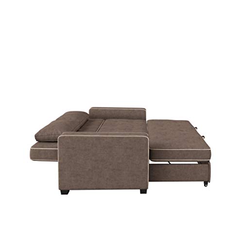 Serta Ainsley 72.6" Convertible Sleeper Sofa, Queen Size, Dreamcoil Comfort, Soft Velvet Fabric, Navy