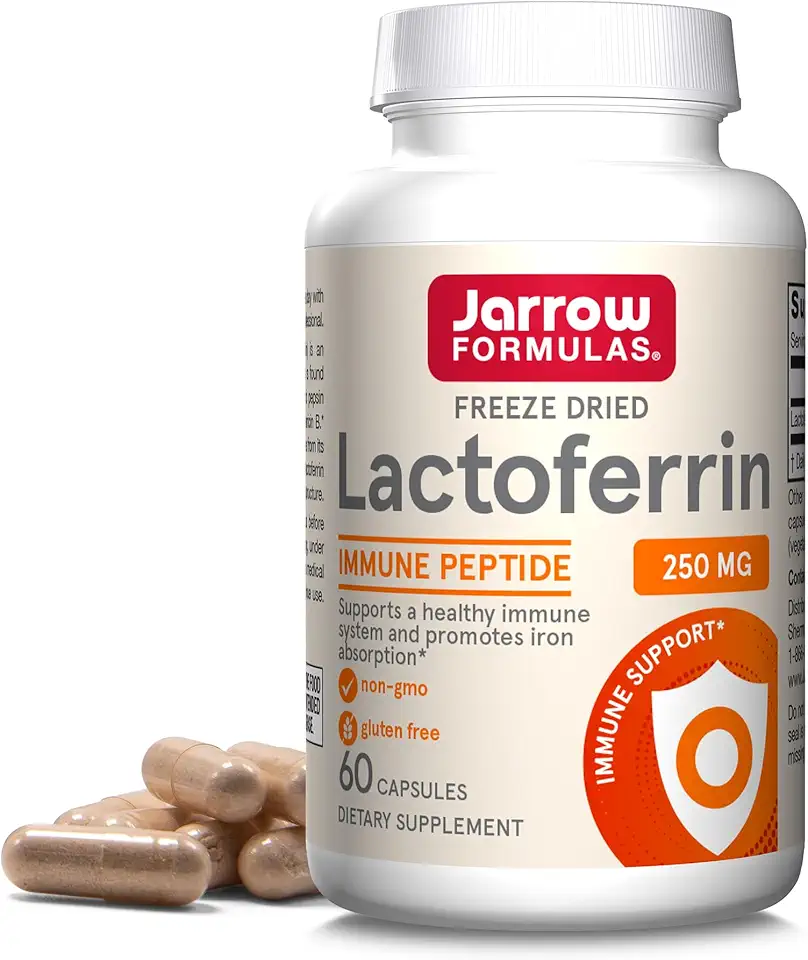 Jarrow Formulas Lactoferrin 250 mg - Immune-Supporting Glycoprotein - For Healthy Immune System Support & Iron Absorption - Freeze Dried