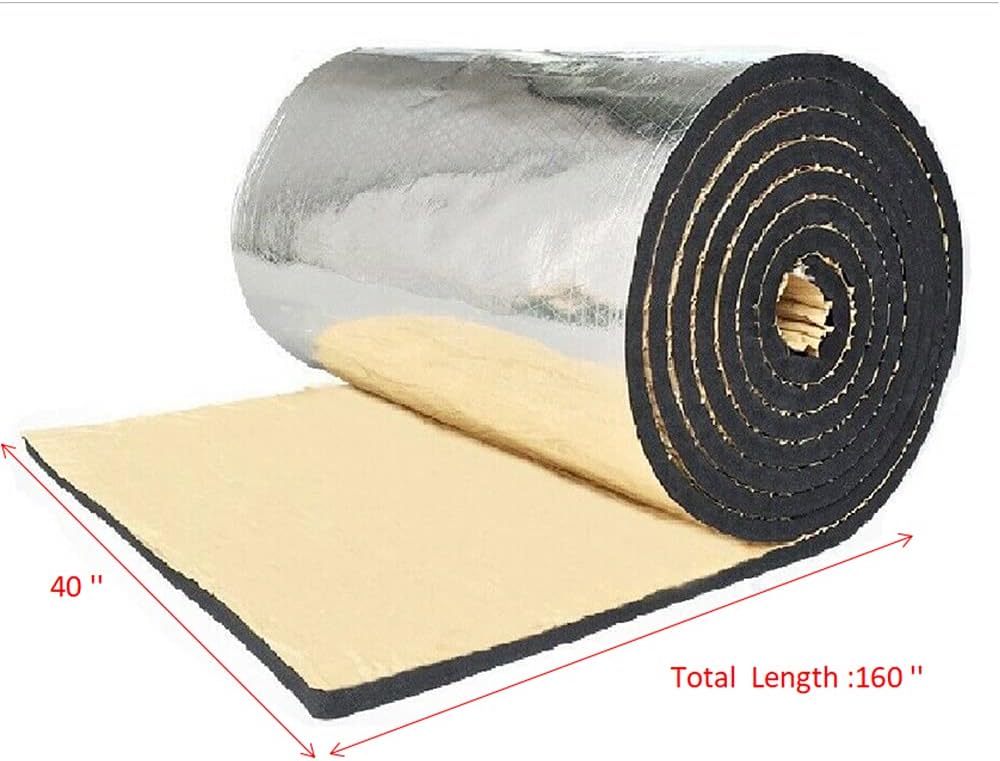 VPABES Car Noise Aluminum Heat Sound Deadening Insulation Mat, Heat Shield Thermal Sound Insulation Proofing Deadener Mat