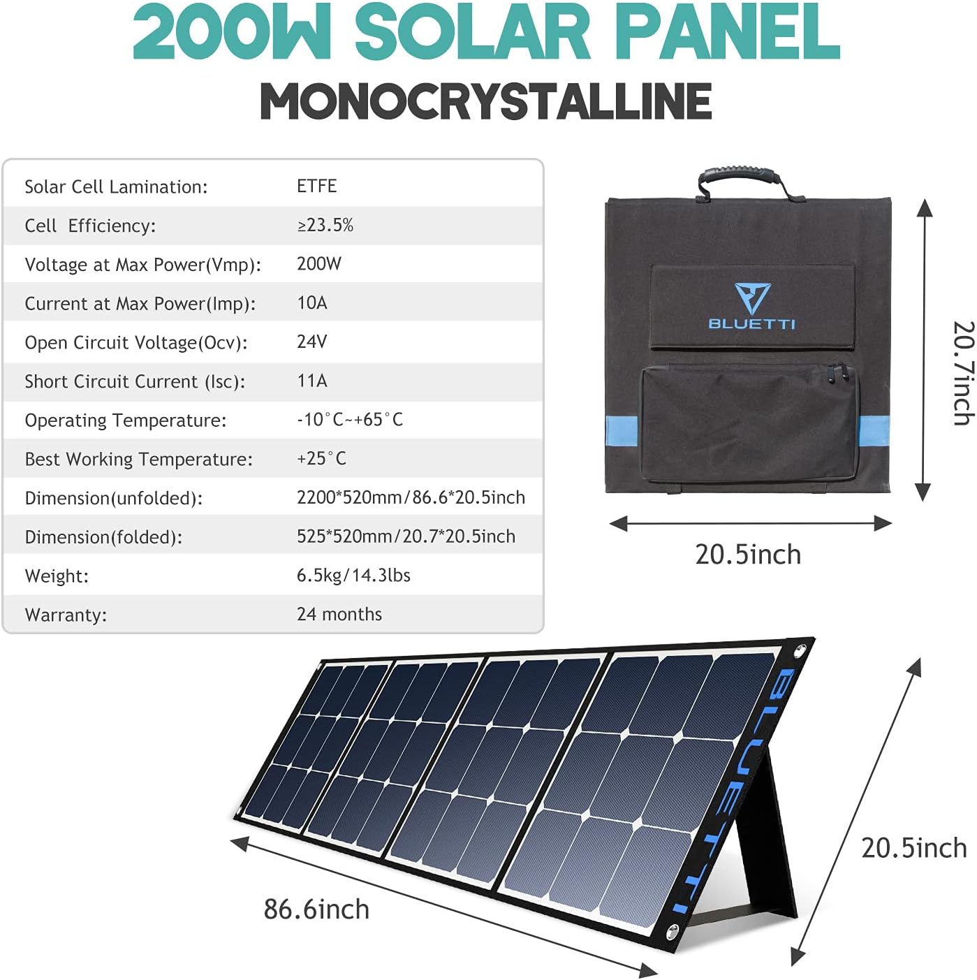 BLUETTI EB70 Portable Power Station with 200W Solar Panel, 716Wh/700W Solar Generator With 4 110V AC Outlets