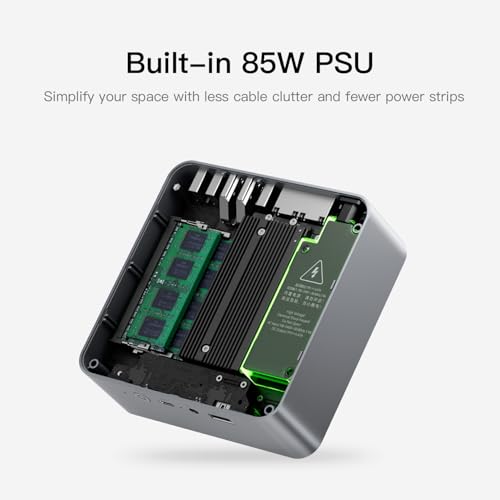 Beelink Mini PC EQR5 5825U AMD Ryzen 7 Processor(8C/16T, up to 4.5GHz), Micro Computer 16GB DDR4 500GB SSD Built-in PSU
