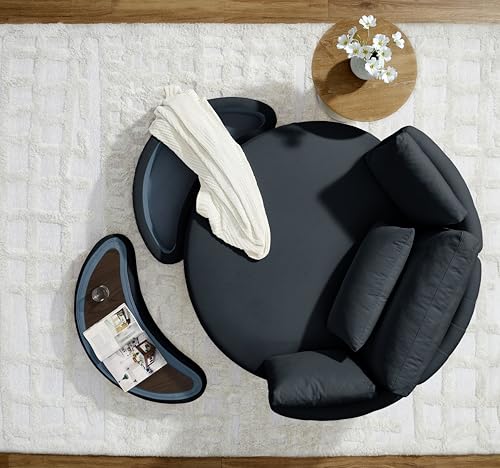 51.5-Inch Oversized Swivel Accent Barrel Chair with Storage Ottoman ,Button Decor and 4 Pillows
