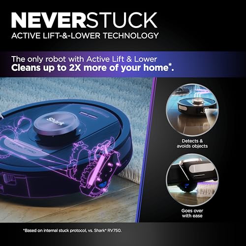 Shark RV2820AE Detect Pro Self-Empty Robot Vacuum with Bagless, 60-day Capacity HEPA Base, 3 Detect & React Technologies