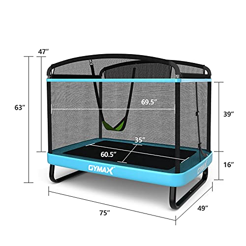 GYMAX Trampoline for Kids, 6FT Toddler Trampoline with Swing & Enclosure Safety Net