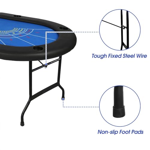 Premium 84" Poker Table Foldable with Chips Tray