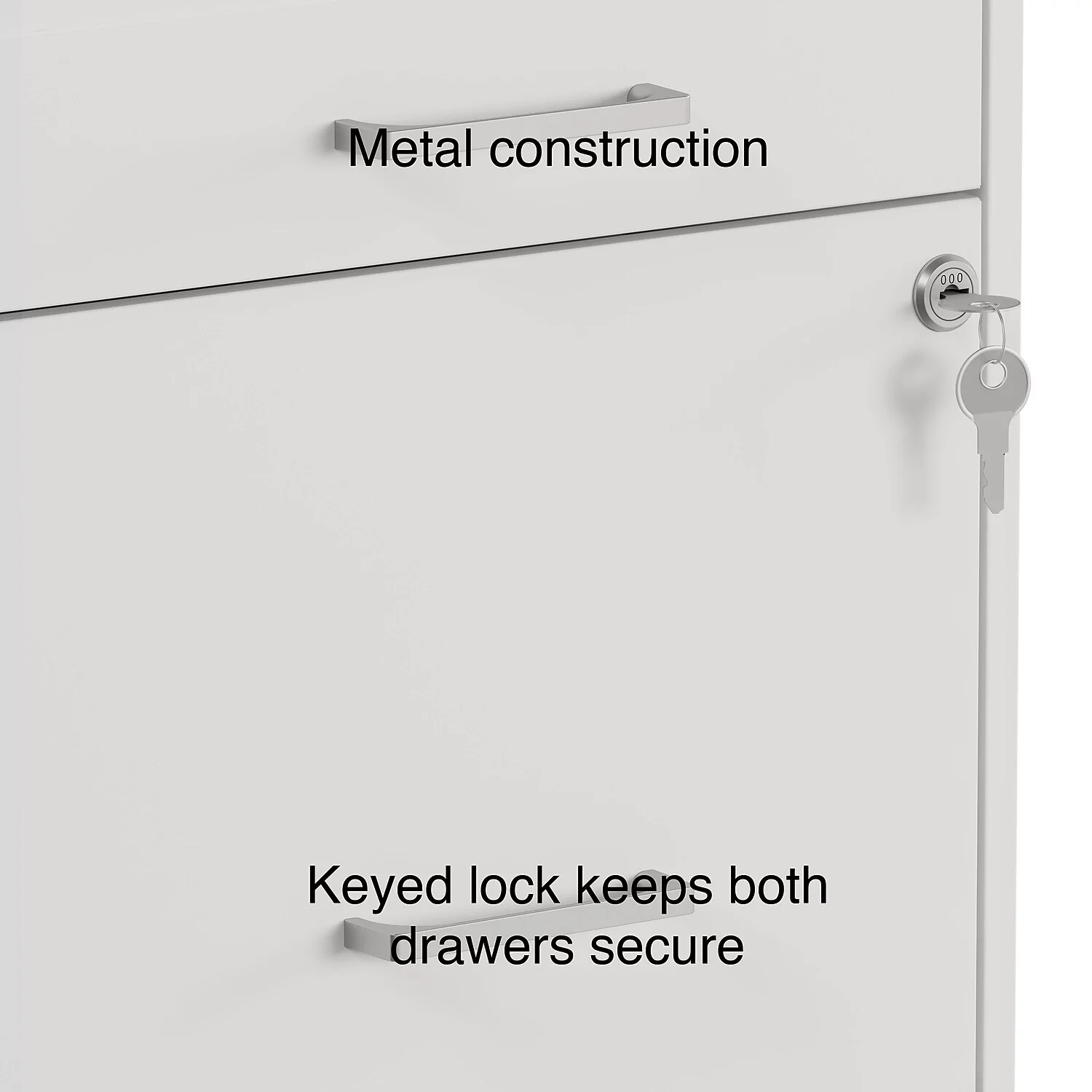 Staples 3-Drawer Vertical File Cabinet Locking Letter White 18"D (52144) 23789/52144