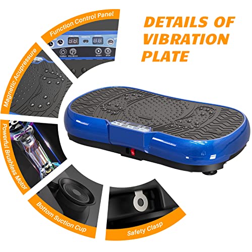 Vibration Plate Exercise Machine for Weight Loss – 100-Speed Platform with Bluetooth Speaker, Remote & Bands
