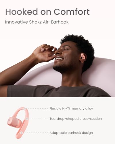 SHOKZ OpenFit Air - Open-Ear Headphones, True Wireless Earbuds, Water Resistant, Secure Earhooks for Daily Use, Black