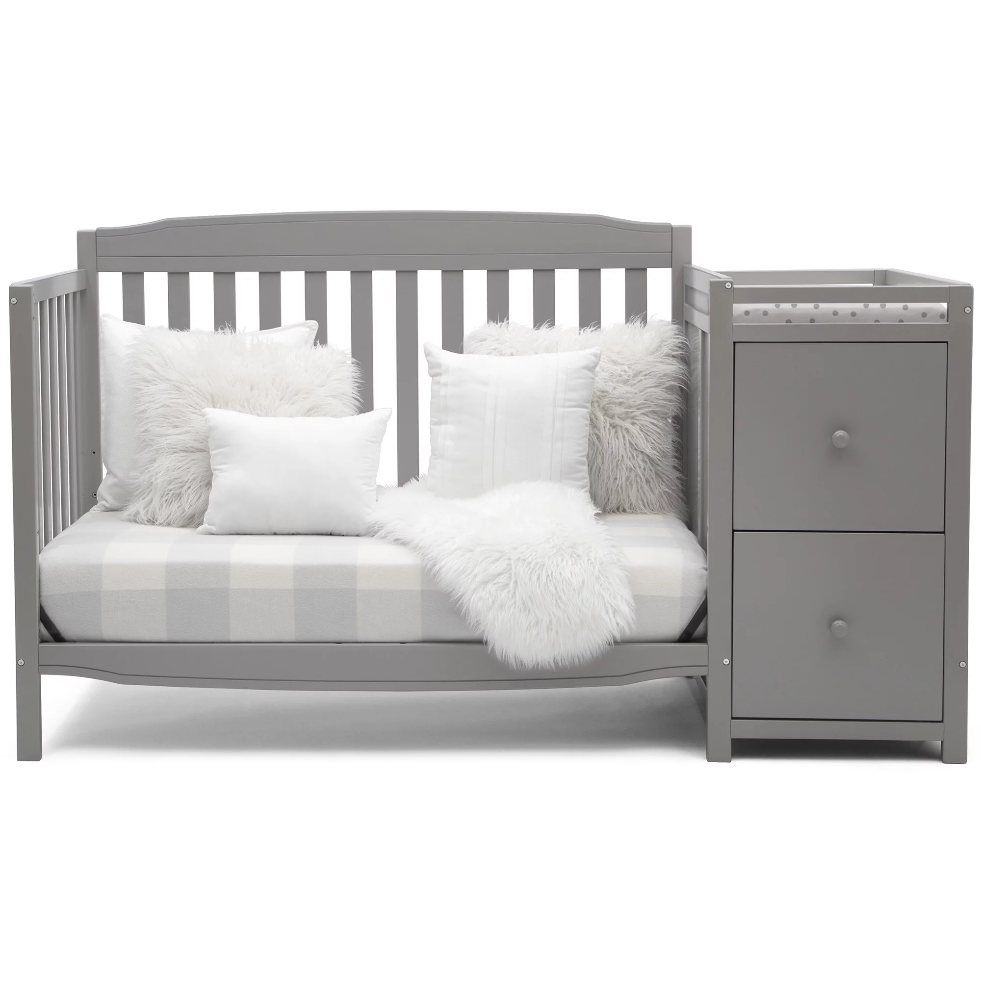 Delta Children Mason 6-in-1 Convertible Crib and Changer, Gray