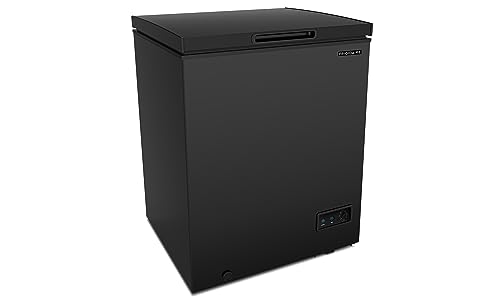 FRIGIDAIRE EFRF7003-BLACK Chest Deep Freezer, 7 Cu. Ft, Black Adjustable Thermostat-Removable Vinyl Coated Wire Basket-Easy Defrost Drain