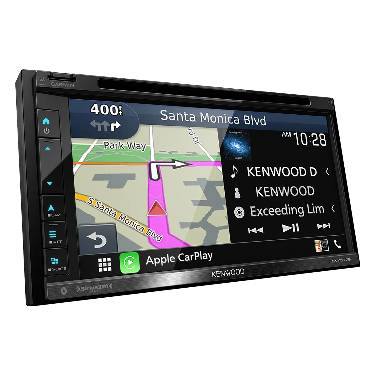Kenwood DNX577S 6.8-inch Double-Din in-Dash Navigation DVD Receiver with Bluetooth, Wi-fi, Android Auto, Apple Carplay, and SiriusXM Ready