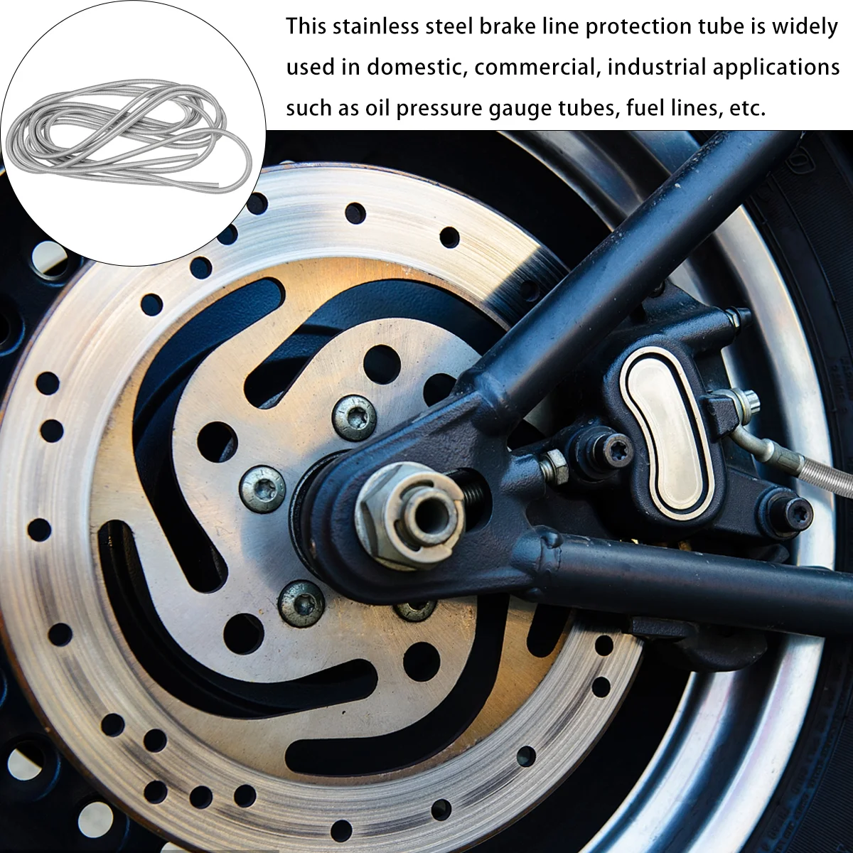 unbranded Stainless Steel Wire Brake Line Protector Brake Hose Tube Guard Spring Guard
