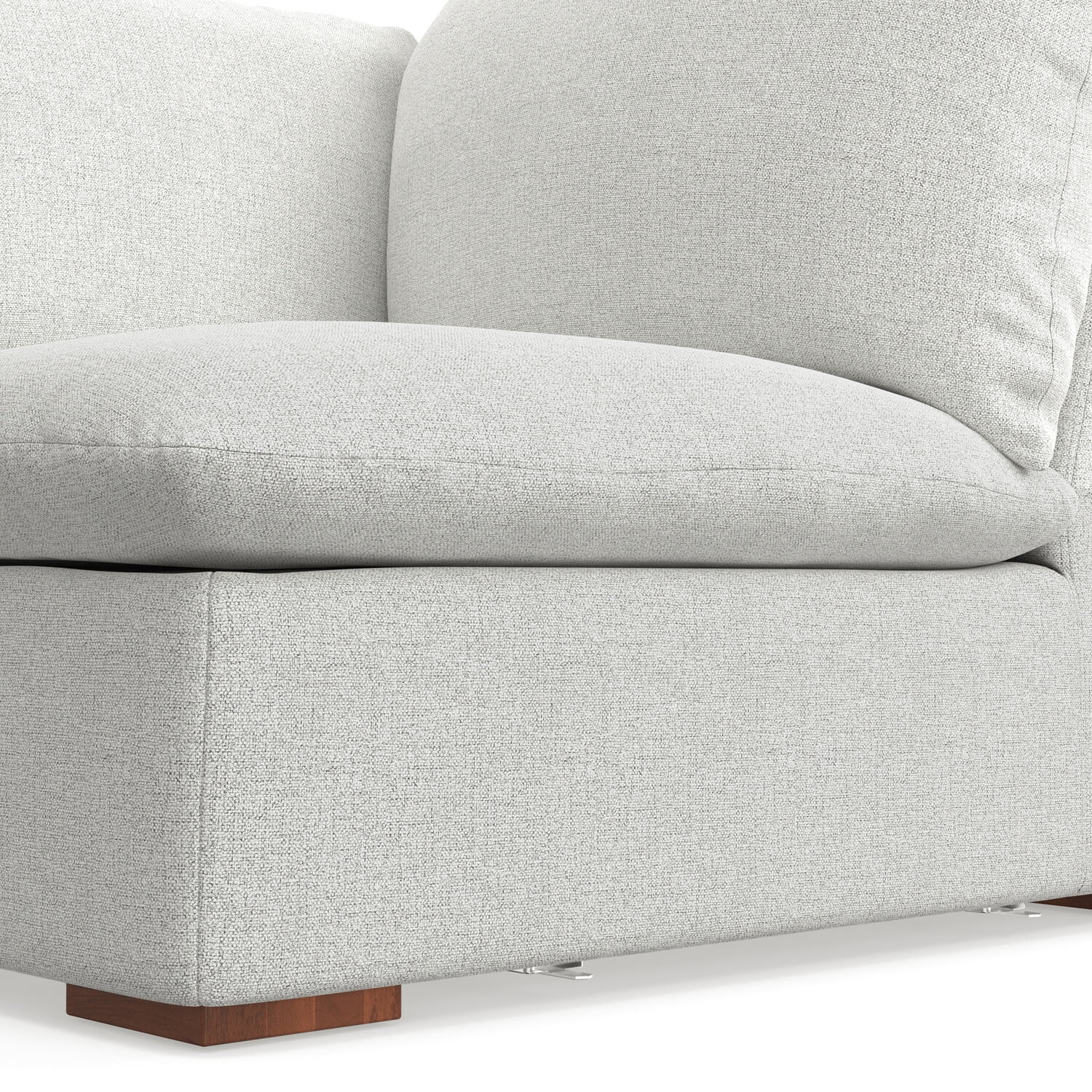 Simpli Home Jasmine Corner Sofa Module in Velvety Chenille Performance Fabric