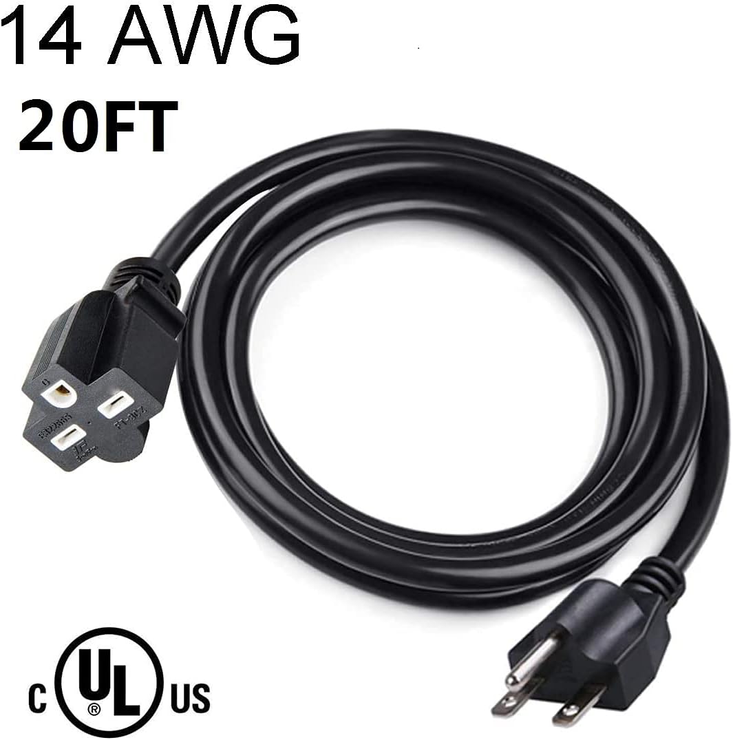 20FT NEMA 6-15P/6-15R Power Extension Cord for 220/240V Air-Condition,Power Cable for Led Grow Lights, Digital Ballast Power Cord