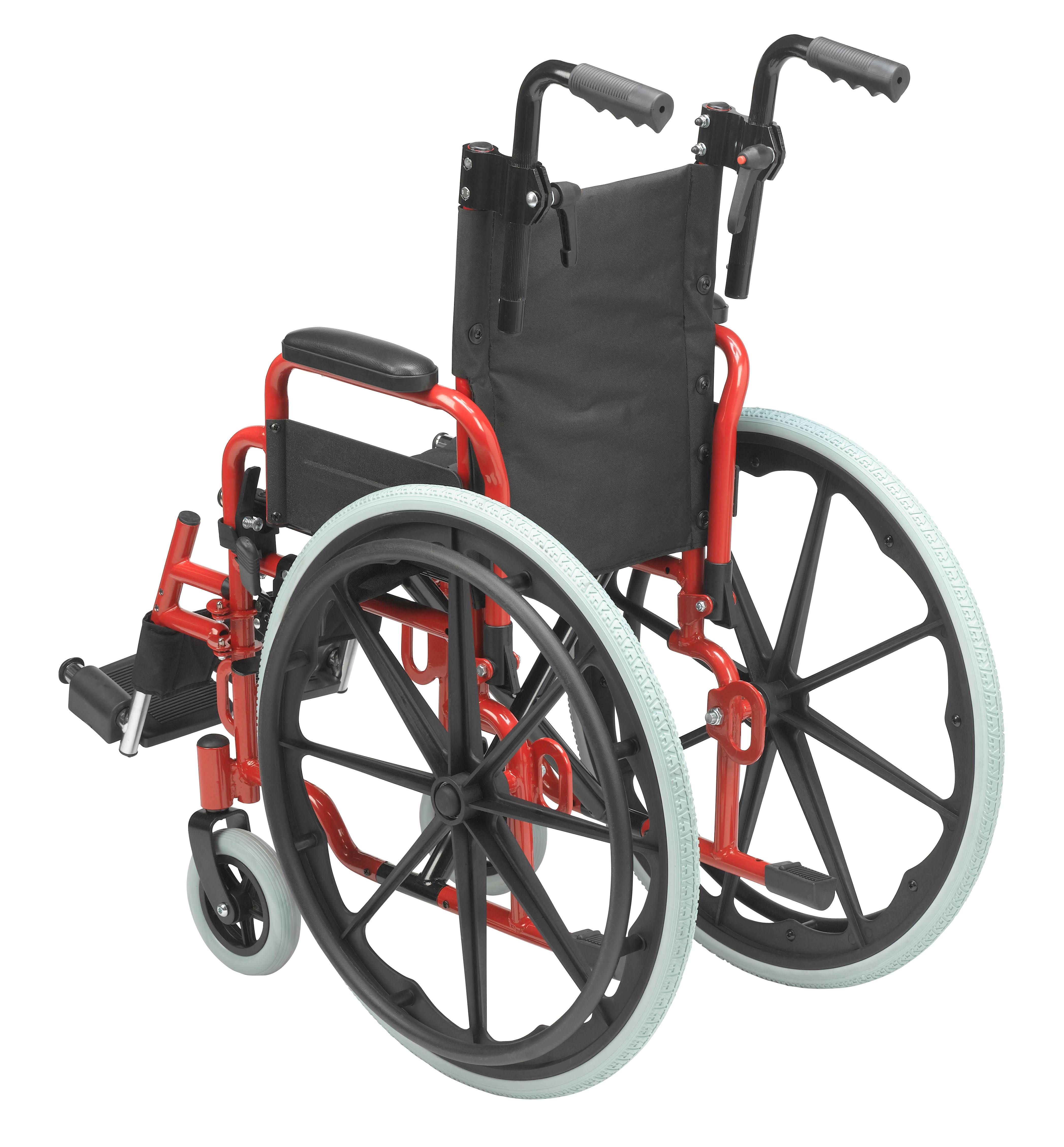 Drive Medical Wallaby Pediatric Folding Wheelchair 12x22 Fire Truck Red