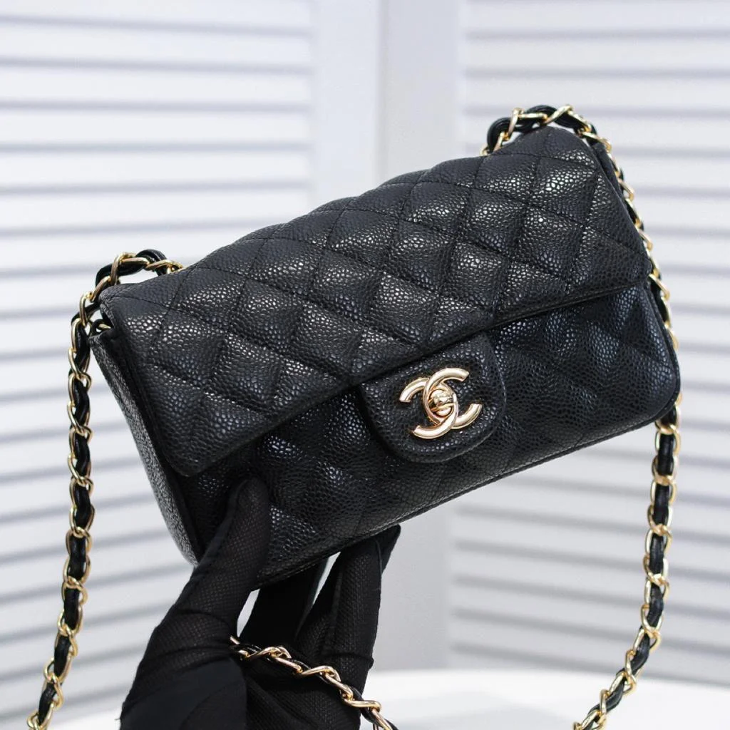 Chanel Mini Flap Bag Black For Women 7.8in/20cm A69900