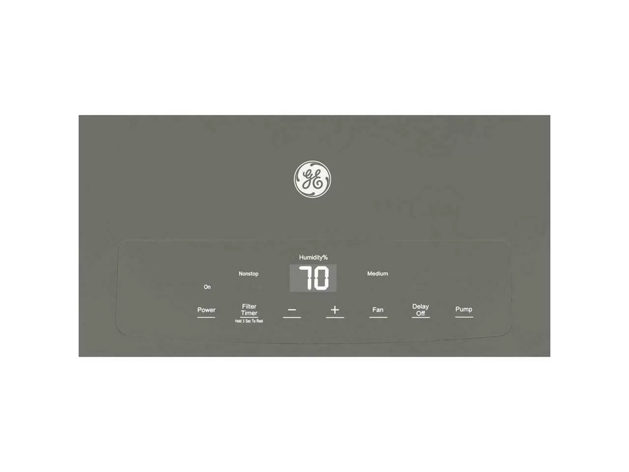 GENERAL ELECTRIC 50-Pint Portable Dehumidifier with Built-In Pump, Gray, Factory Reconditioned