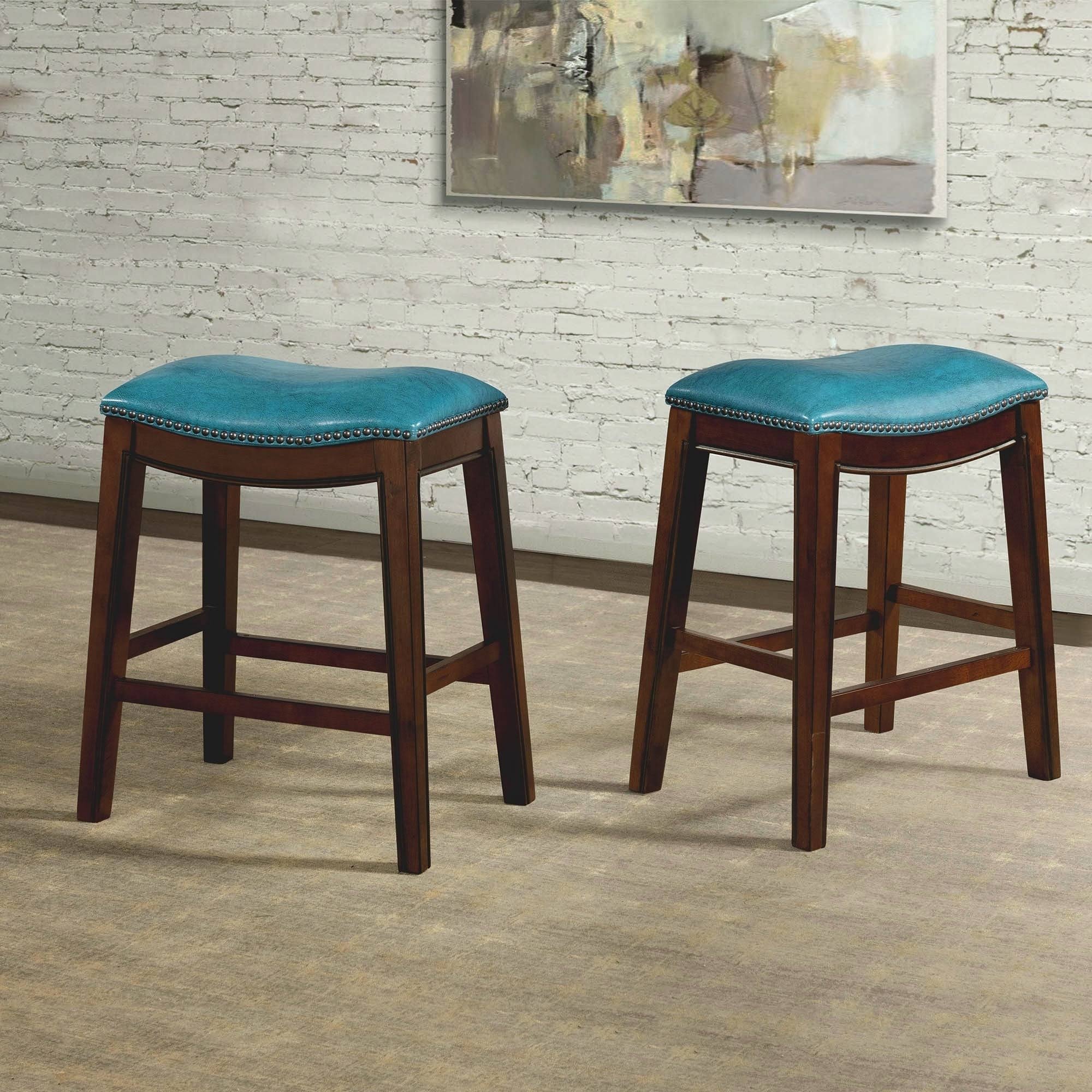 Gracewood Hollow Parpetsi 24-Inch Backless Counter-Height Bar Stool - Blue