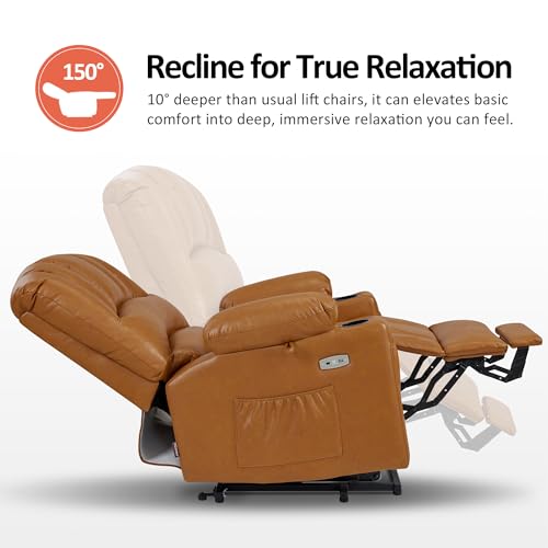 MCombo Oversized Power Lift Recliner Chair for Elderly, Lift Chair with Heat and Massage, Lift Recliner for Big and Tall, Cup Holders