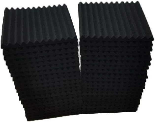 50 Pack Acoustic Panels Soundproof Studio Foam for Walls Sound Absorbing Panels Sound Insulation Panels Wedge for Home Studio Ceiling, 1" X 12" X 12"