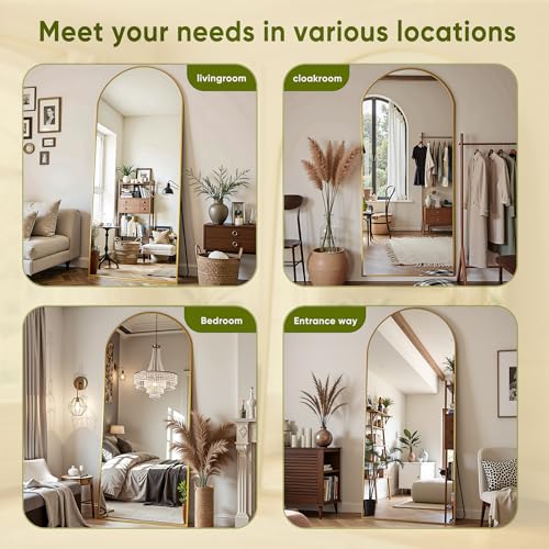 Floor Mirror, 78"x38" Oversized Full Length Mirror with Stand,Arched Full Body Mirror Standing Hanging Leaning Against Wall
