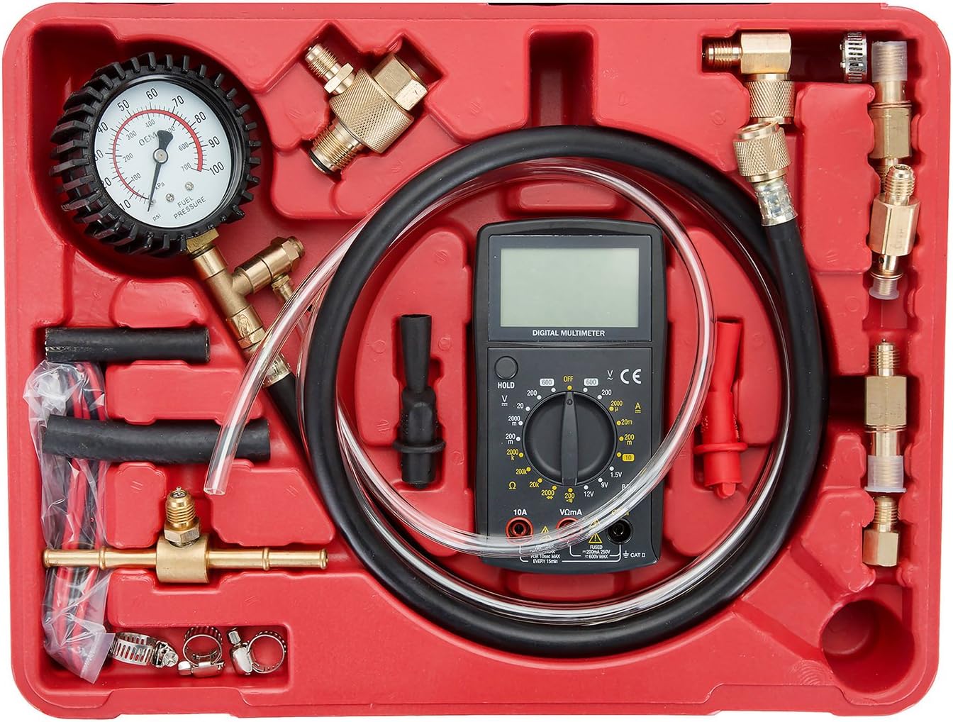 OEMTOOLS 27167 Fuel Pressure Test Kit, Fuel Pressure Gauge, Fuel Pressure Tester, Fuel Pump Pressure Tester, Fuel Pressure Testers