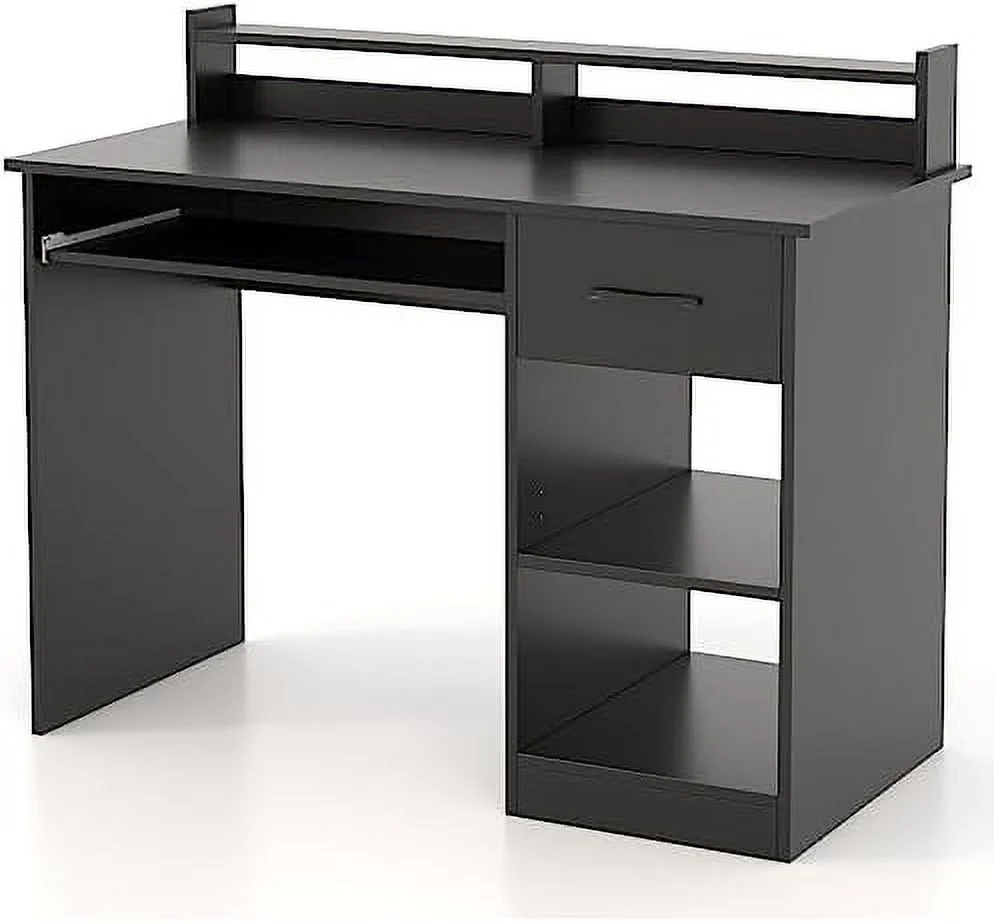 CCBIUOMBO Computer Desk  Office Desk with Drawers  Hutch  Keyboard Tray &amp