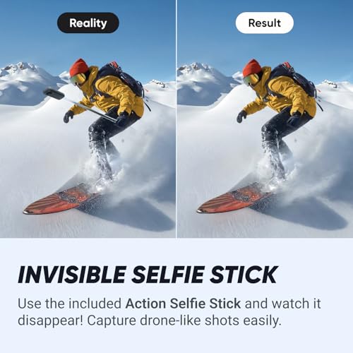 Insta360 X4 Standard Bundle - Waterproof 8K 360 Action Camera, 4K Wide-Angle Video, Invisible Selfie Stick Effect, Removable Lens Guards