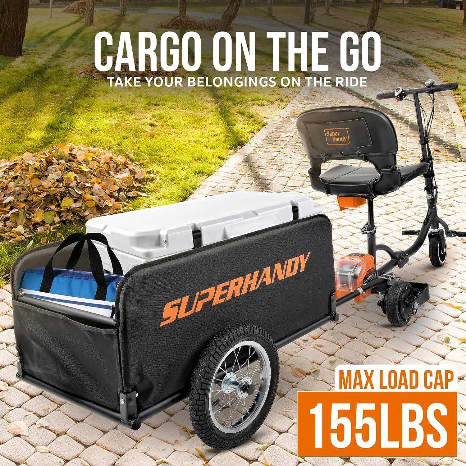 SuperHandy Scooter Cargo Trailer 155 lbs Capacity - Sports Supplies Online Store