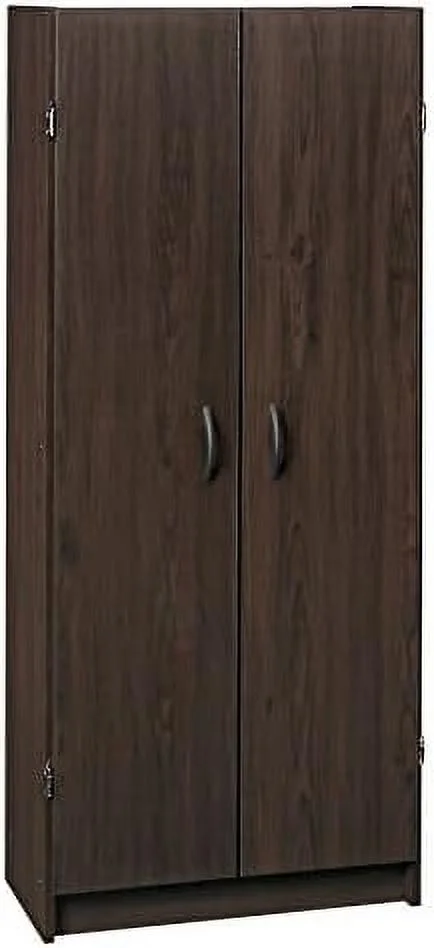 GEROBOOM Pantry Cabinet Cupboard with 2 Doors Adjustable Shelves  Standing   for Kitchen  Laundry or Utility Room  Dark Cherry
