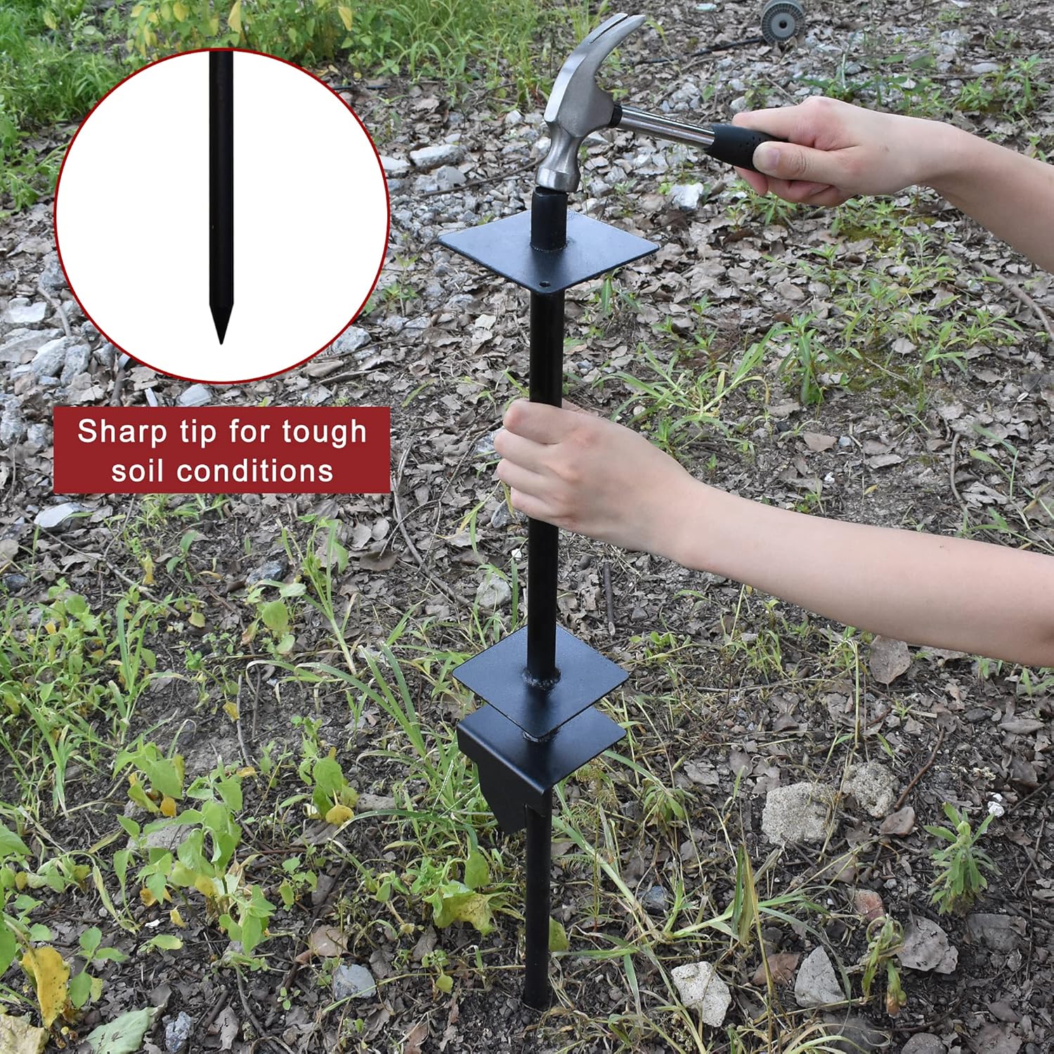 Qikdesign Vinyl PVC Real Estate Sign Post with Flat Cap 6' Tall - Realtor Yard Sign Post - 36 Arm Holds Up to 24 Sign- White (No Sign)
