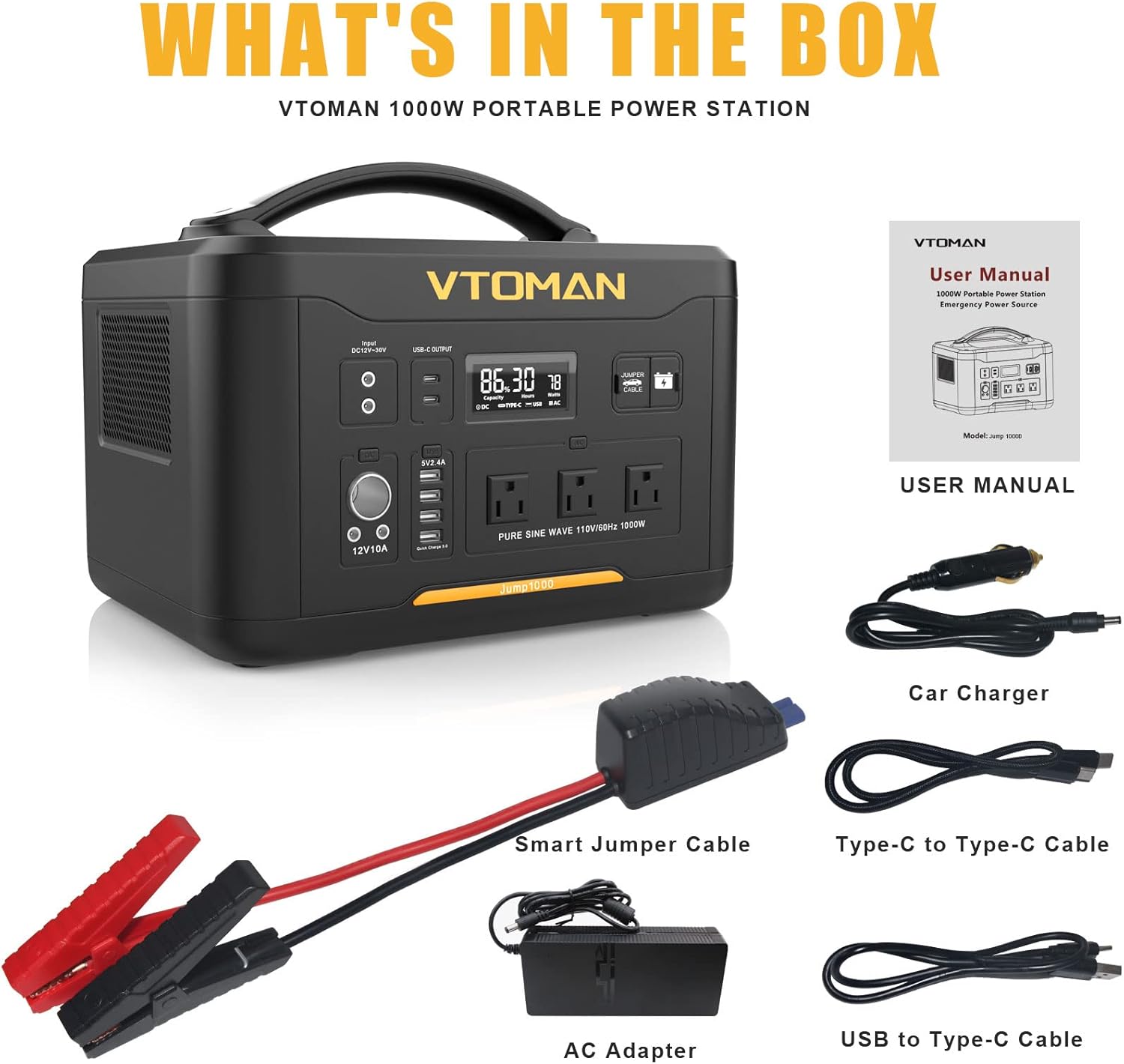 VTOMAN Jump 1000 Portable Power Station 1000W