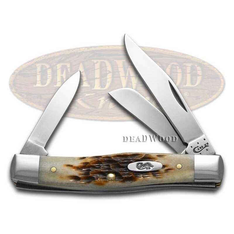 Case Pocket Knife Folding Medium Stockman Amber Bone 00079 - Sports Supplies Online Store