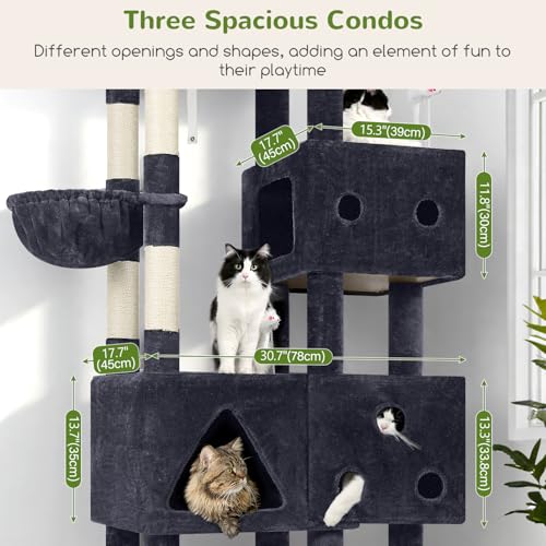 Globlazer Extra Large Cat Tower, 81-inch Tall Cat Tree for Big Cats 20 lbs