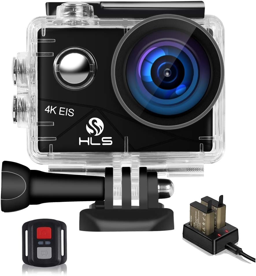 Video Action Camera 4K with Wide Angle Lens HD WiFi Underwater Camera with Waterproof Case Remote Outdoor Sports Camera for Vlog with Accessories