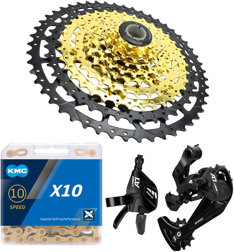 Bibike 10 Speed MTB Groupset KMC X10 Chain 10 Speed 11-50t Cassette 1x10 Speed Rear Derailleur& Shifter