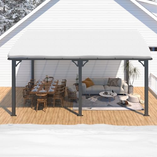 AECOJOY 10&rsquo; x 10&rsquo; Gazebo, Wall Mounted Gazebos Pergola on Clearance, Outdoor Patio Lean to Gazebo Awnings for Deck, Porch