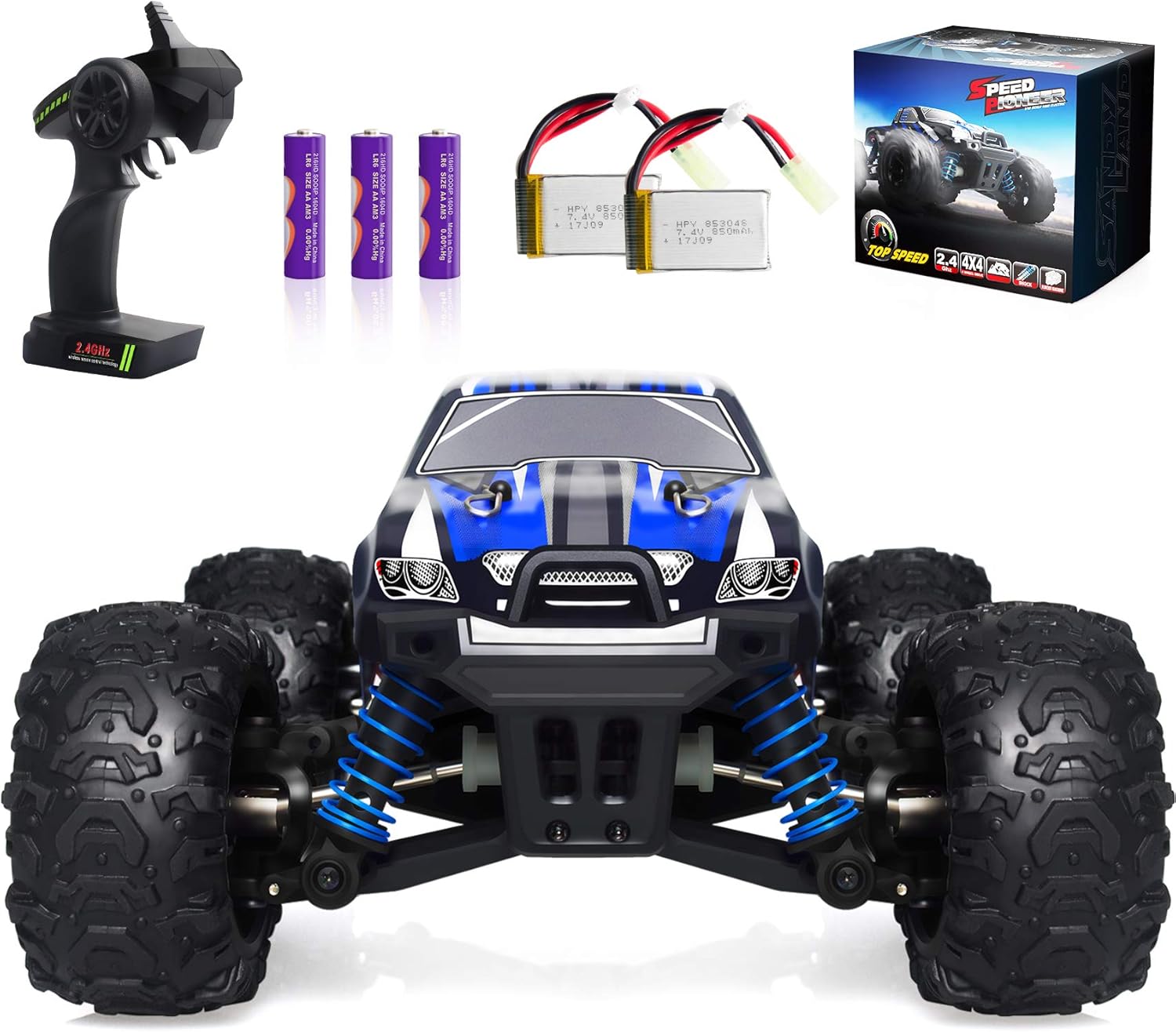 VCANNY Remote Control Car, Terrain RC Cars, Electric Remote Control Off Road Monster Truck, 1: 18 Scale 2.4Ghz Radio 4WD Fast 30+ mph RC Car
