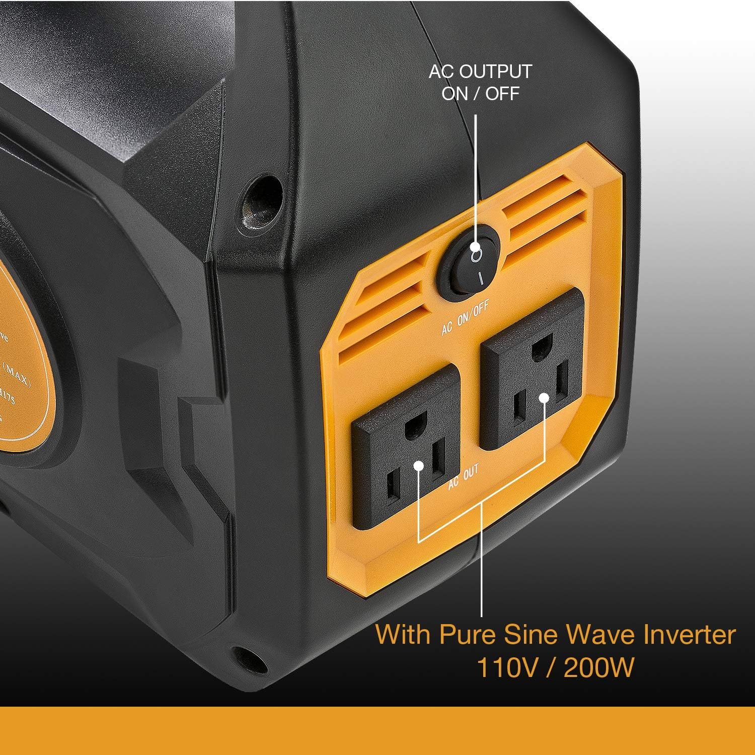 ExpertPower 200-Watt Portable Generator Rechargeable Lithium Power Station with 110VAC Outlets, 12VDC Outputs (Car Socket Included)