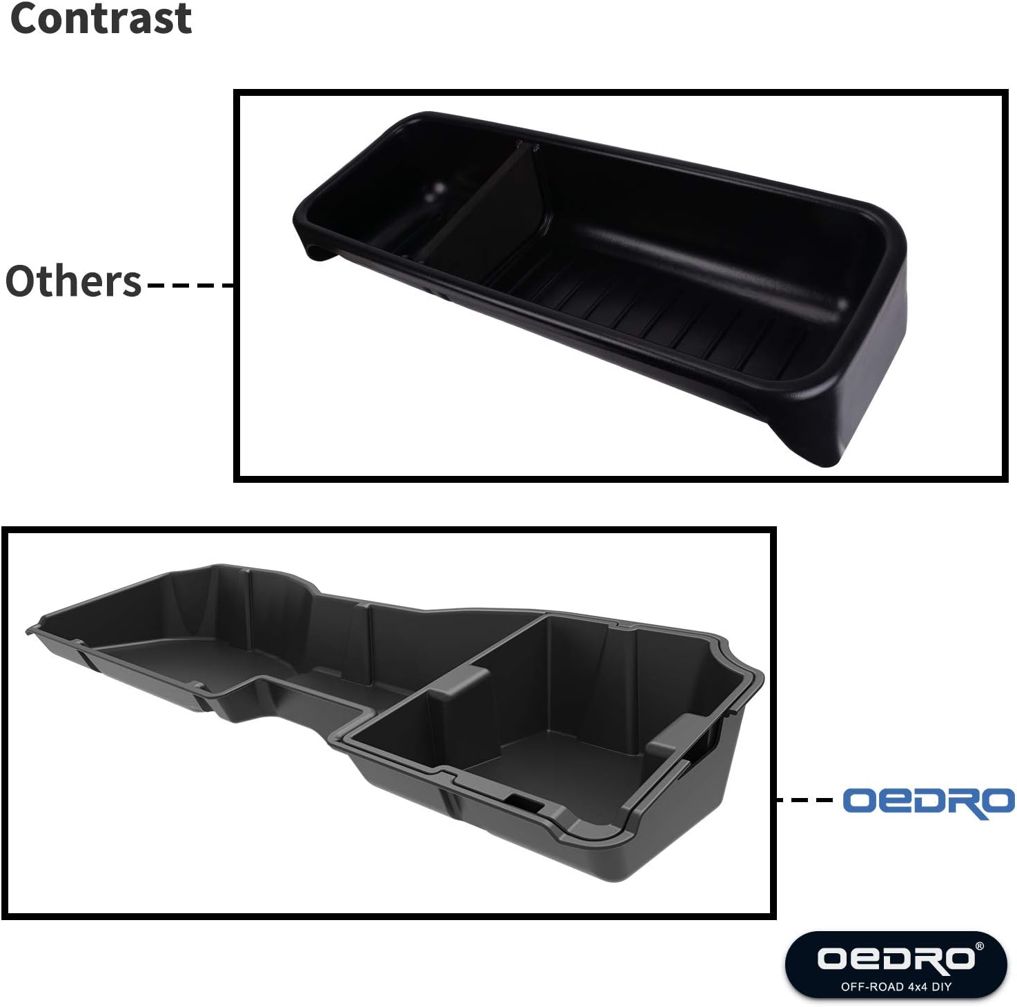 OEDRO Upgraded Rear Under Seat Storage Box Compatible with 2014-2018 Chevrolet Silverado/GMC Sierra 1500