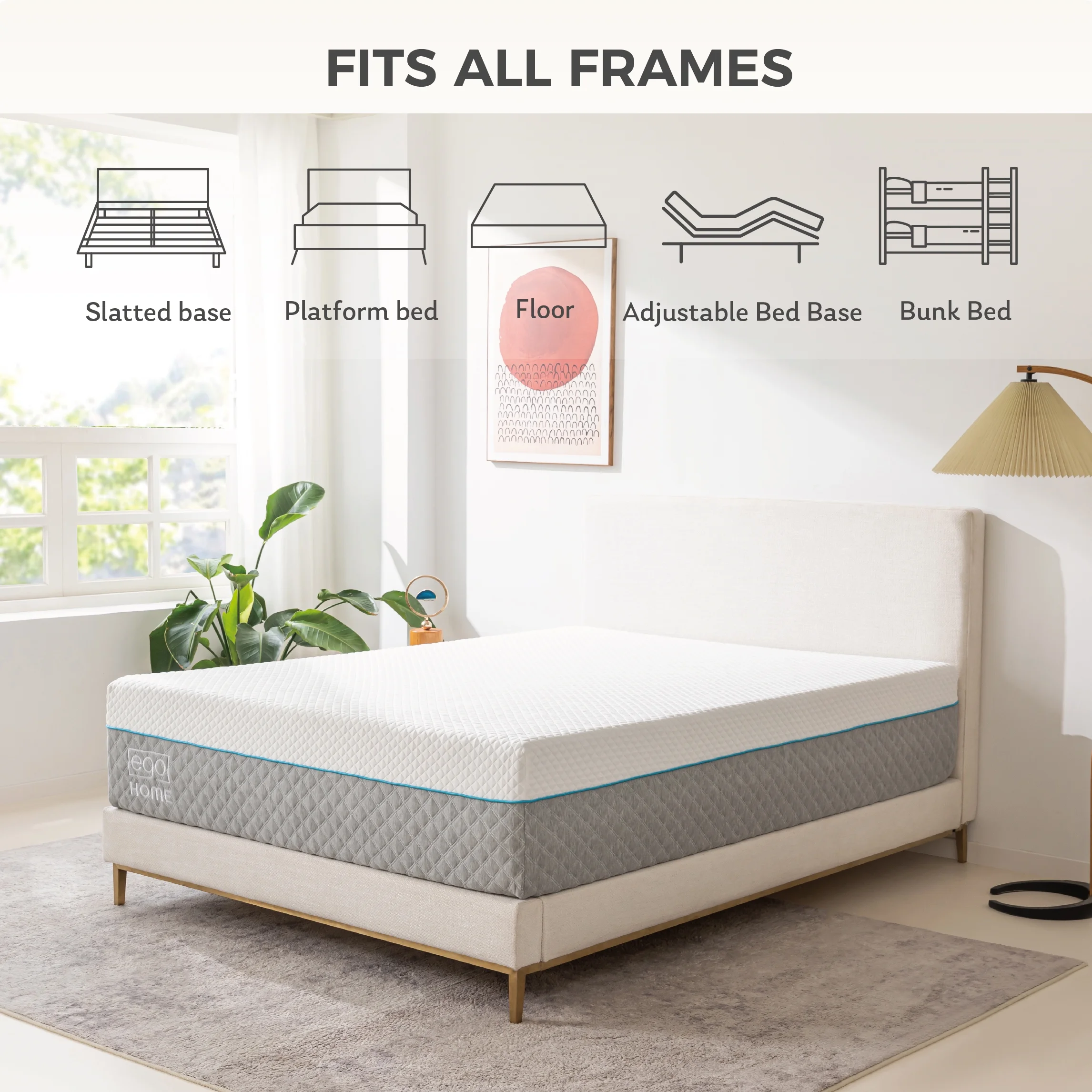 MLILY Ego Home 14 inch Queen Mattress in a Box, Gel Memory Foam Mattress, Medium