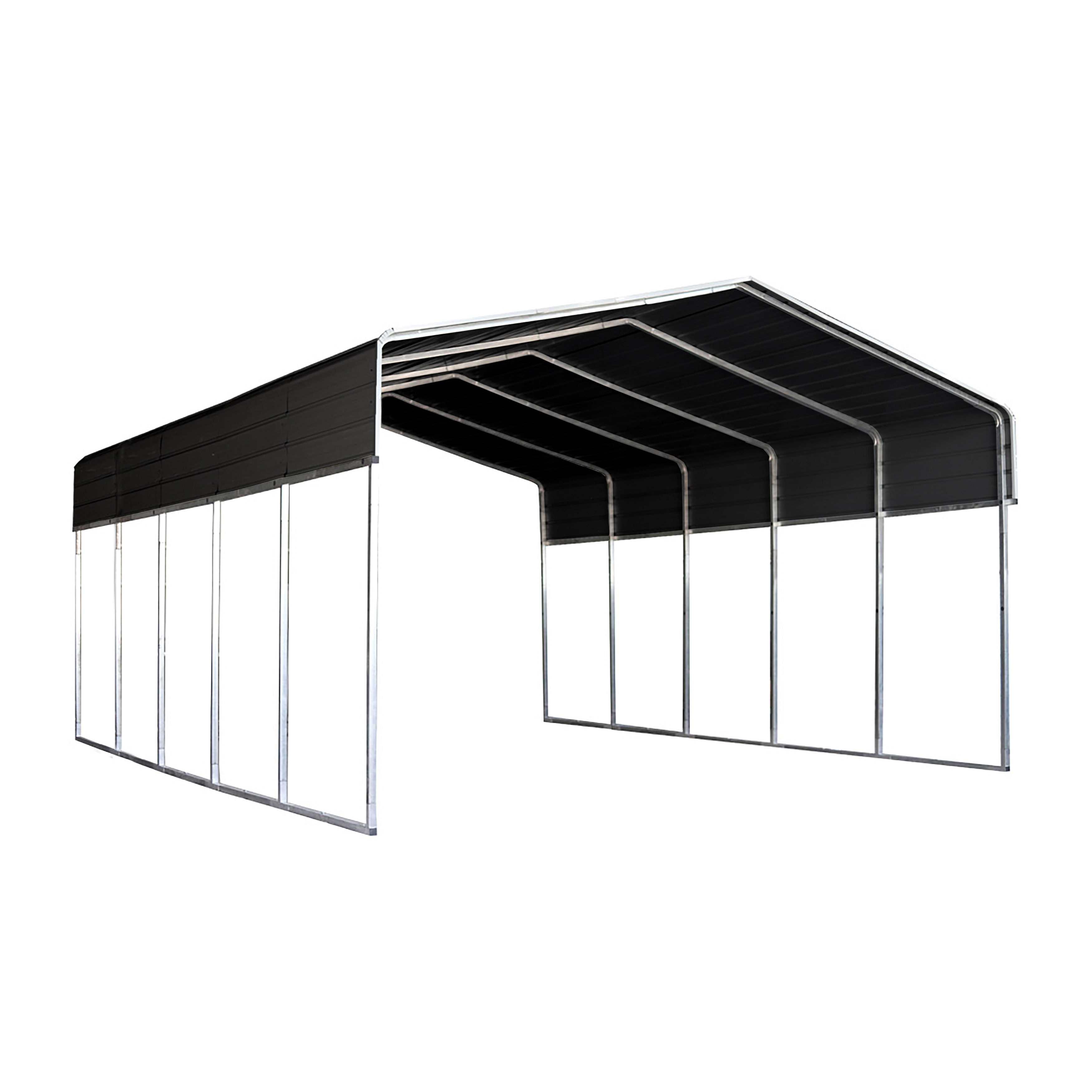 ALEKO CPM12X23BK Galvanized Steel Carport and Canopy Shelter - 12 x 23 Feet - Black