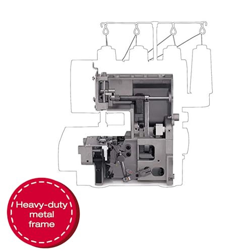 SINGER X5004-HD Metal Frame Serger & Overlock Machine | 2-3-4 Stitch Capability, 8 Built-In Stitches, 1300 Stitches per minute