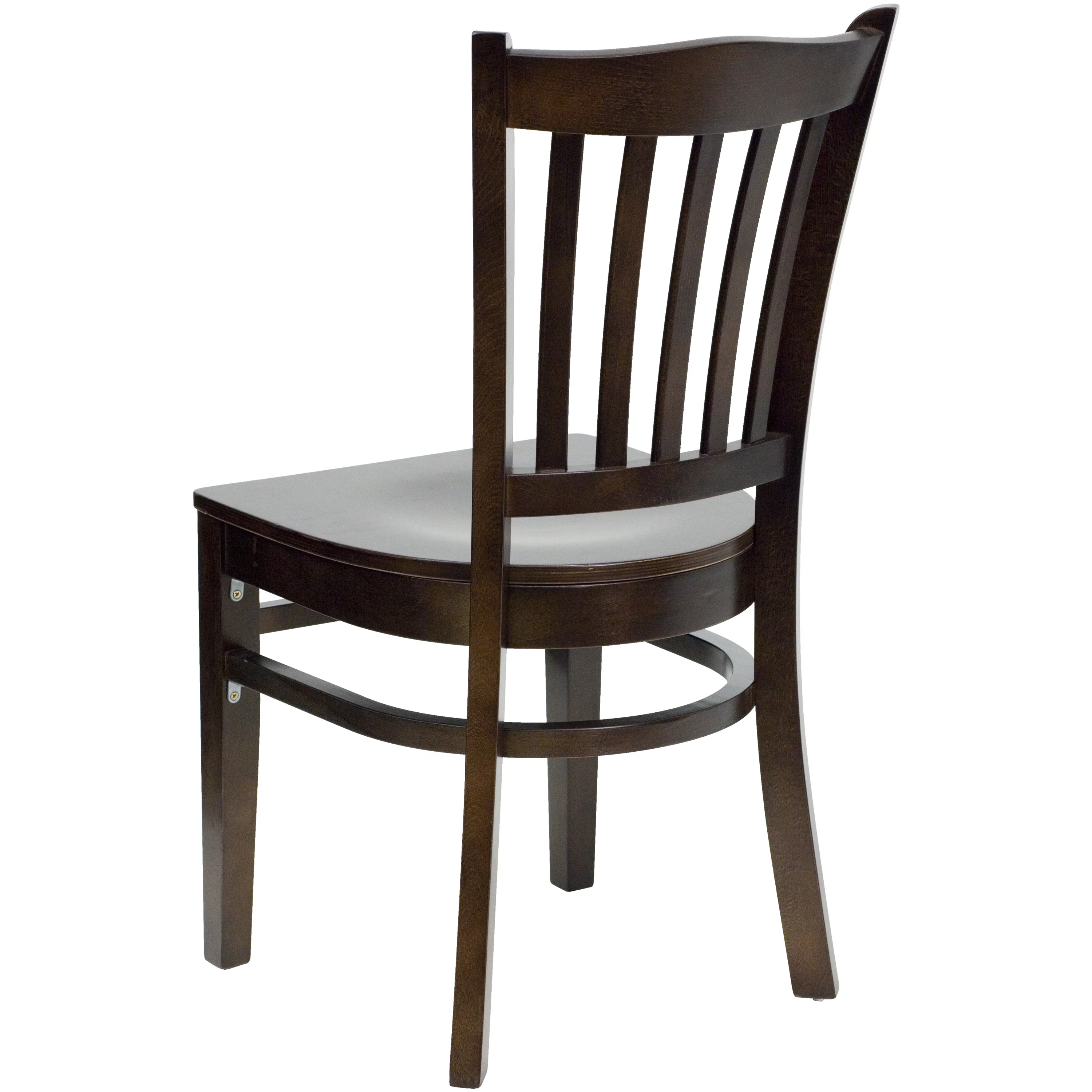 Flash Furniture 2 Pack HERCULES Series Vertical Slat Back Walnut Wood Restaurant Chair