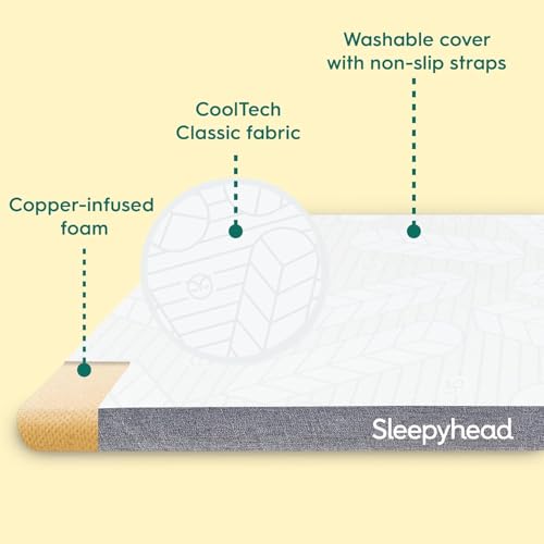 Sleepyhead Twin XL 2 Inch Gel Memory Foam Mattress Topper for College Dorm – Thick