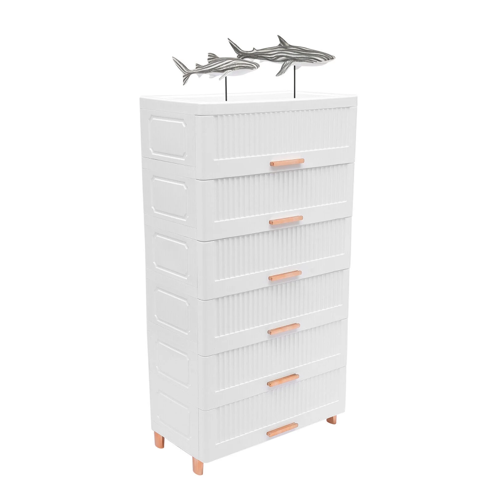 6-Drawer Chest Dresser Storage Tower Closet Organizer Bedroom Plastic White